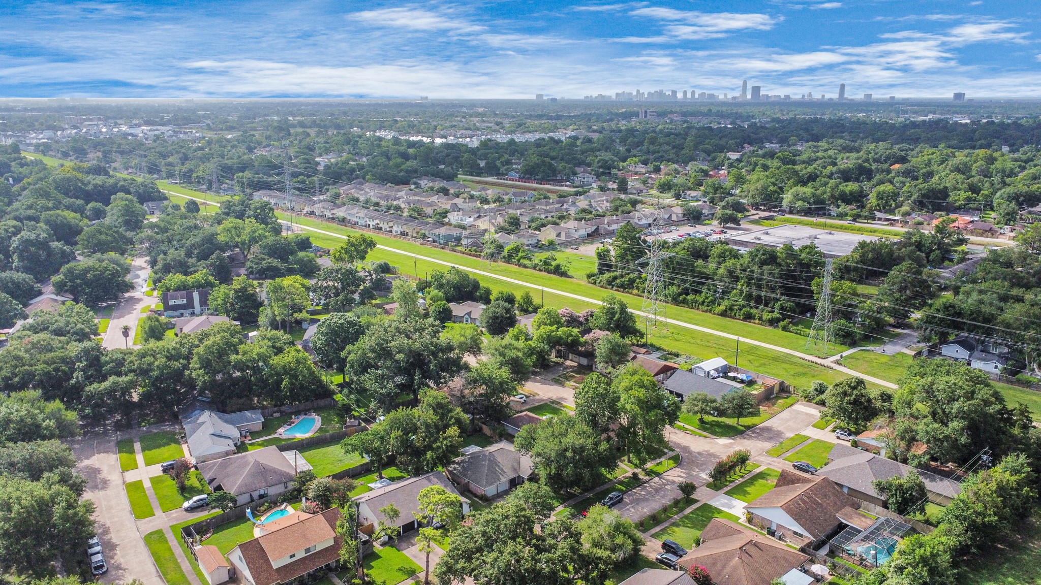 2718 Lazy Spring Drive Houston, TX 77080 - Photo 32 of 32 Aerial view in the heart of Spring Branch with well-kept homes and mature greenery. Walkable to Binglewood Park and the Spring Branch Trail, with a clean, inviting neighborhood feel.
