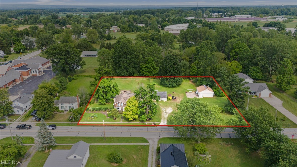 3945 Columbia Road Medina, OH 44256 - Photo 3 of 40 Aerial perspective of suburban area featuring property parcel outlined