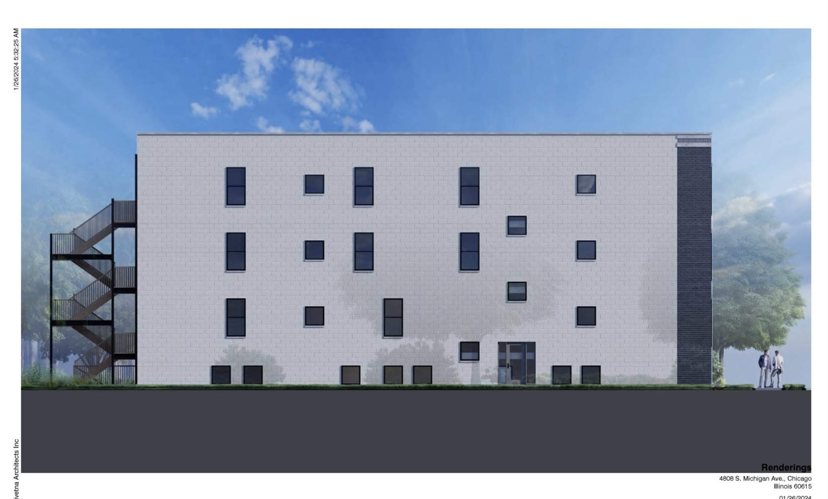 4800 South Michigan Avenue Chicago, IL 60615 - Photo 2 of 4 a view of a bathroom with a black white wall and a shower