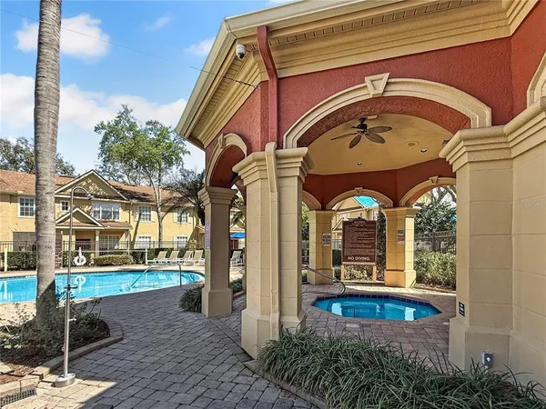 a view of a building with a porch