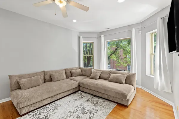 a living room with furniture and a couch