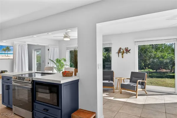 a view of living room with furniture and garden