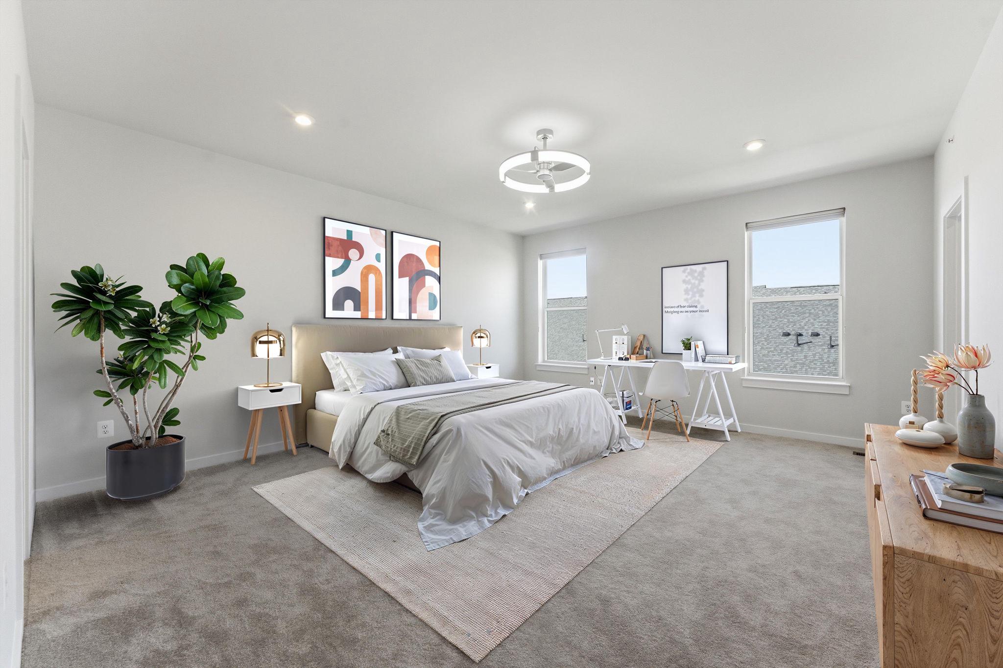 Virtually Staged Primary Bedroom