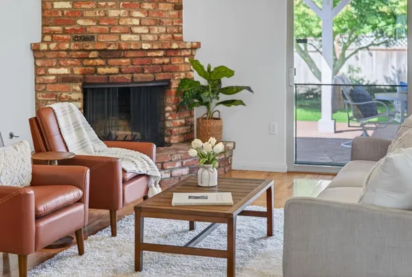 a outdoor living space with furniture
