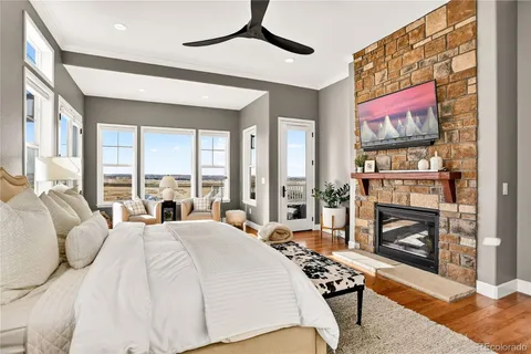 a balcony with furniture and a window