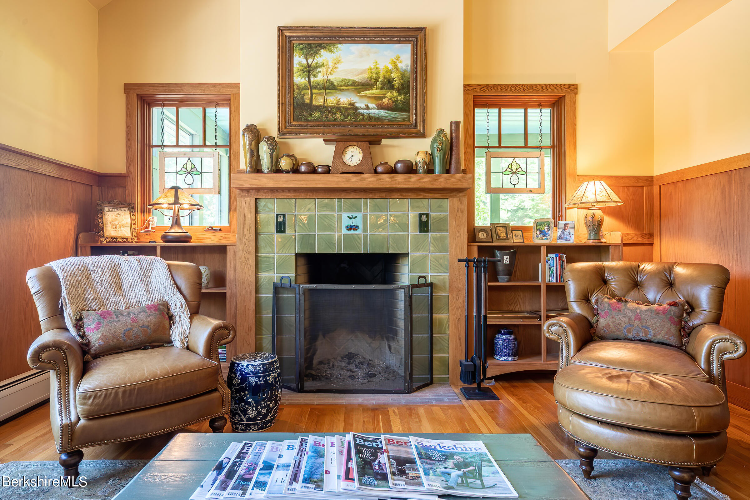 99 Hupi Road Monterey, MA 01245 - Photo 14 of 43 a living room with furniture a flat screen tv and a fireplace