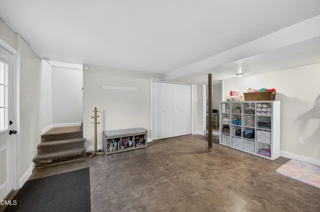 wooden floor and chair in a room