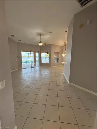 a view of a livingroom with a chandelier