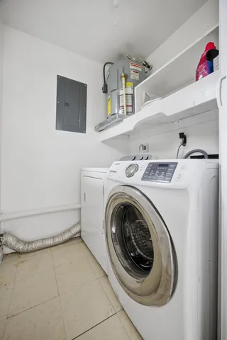 a view of a balcony with wooden floor