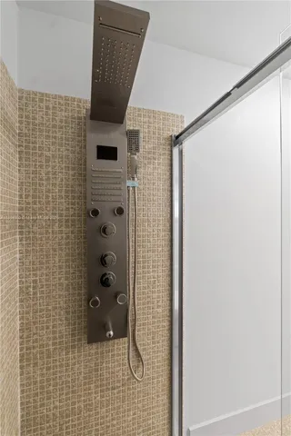 a bathroom with a shower