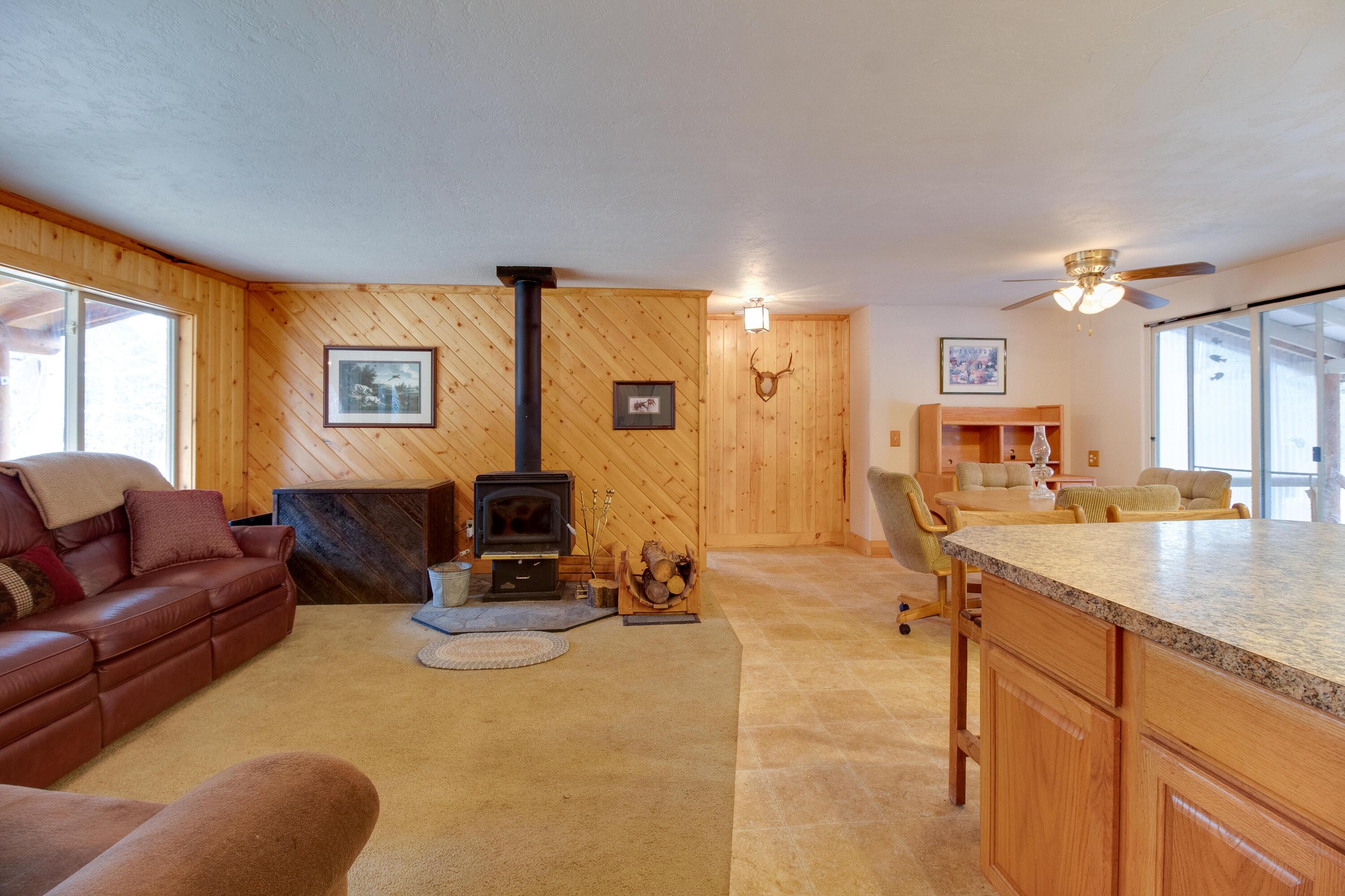 52645 Ranch Drive La Pine, OR 97739 - Photo 12 of 38 Main Living Room with Wood Burning Stove
