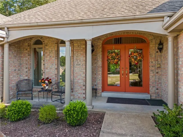 a front view of a house with entryway