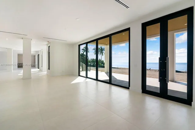 a view of a balcony with lake view