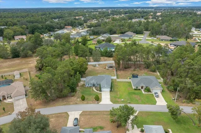 an aerial view of a residential houses with outdoor space