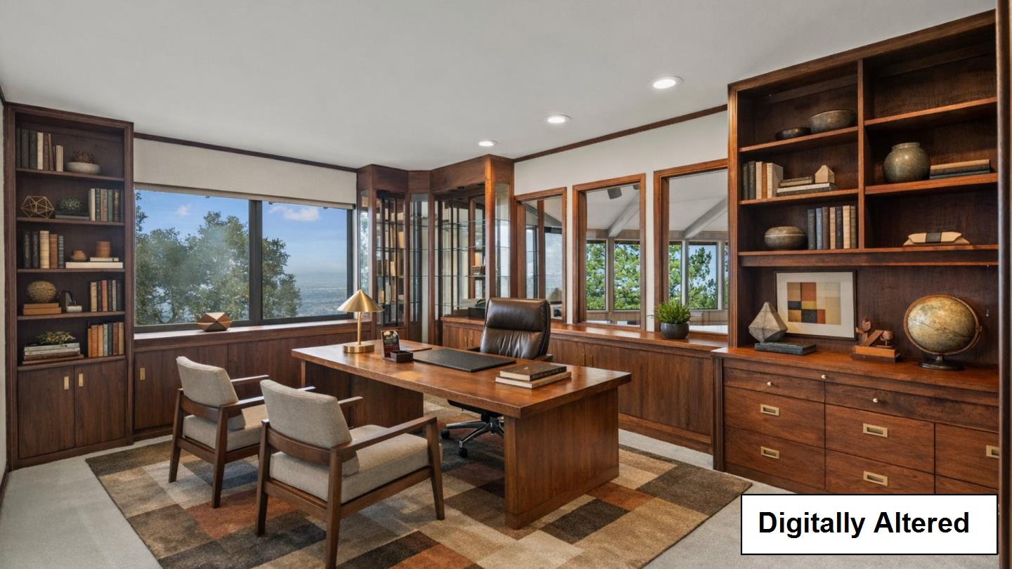 16353 Aztec Ridge Drive Los Gatos, CA 95030 - Photo 27 of 61 a dining room with wooden floor and furniture