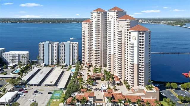 a view of a city with ocean