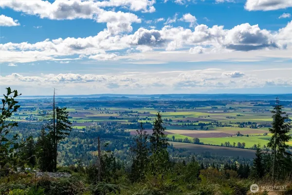 a view of a lake with a mountain