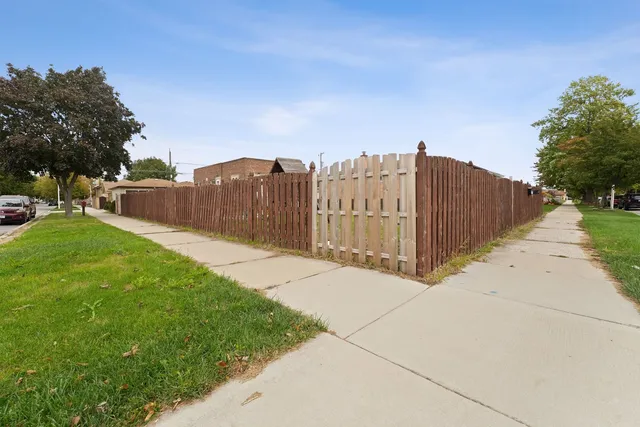 a view of a backyard with a garden