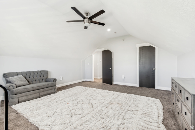 1526 South 500 West Mapleton, UT 84664 - Photo 15 of 54 Bedroom with dark colored carpet and ceiling fan