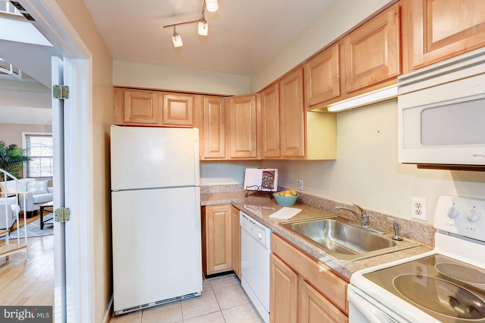 2248 Washington Avenue, Unit 203 Silver Spring, MD 20910 - Photo 14 of 29 a kitchen with a sink a refrigerator and cabinets