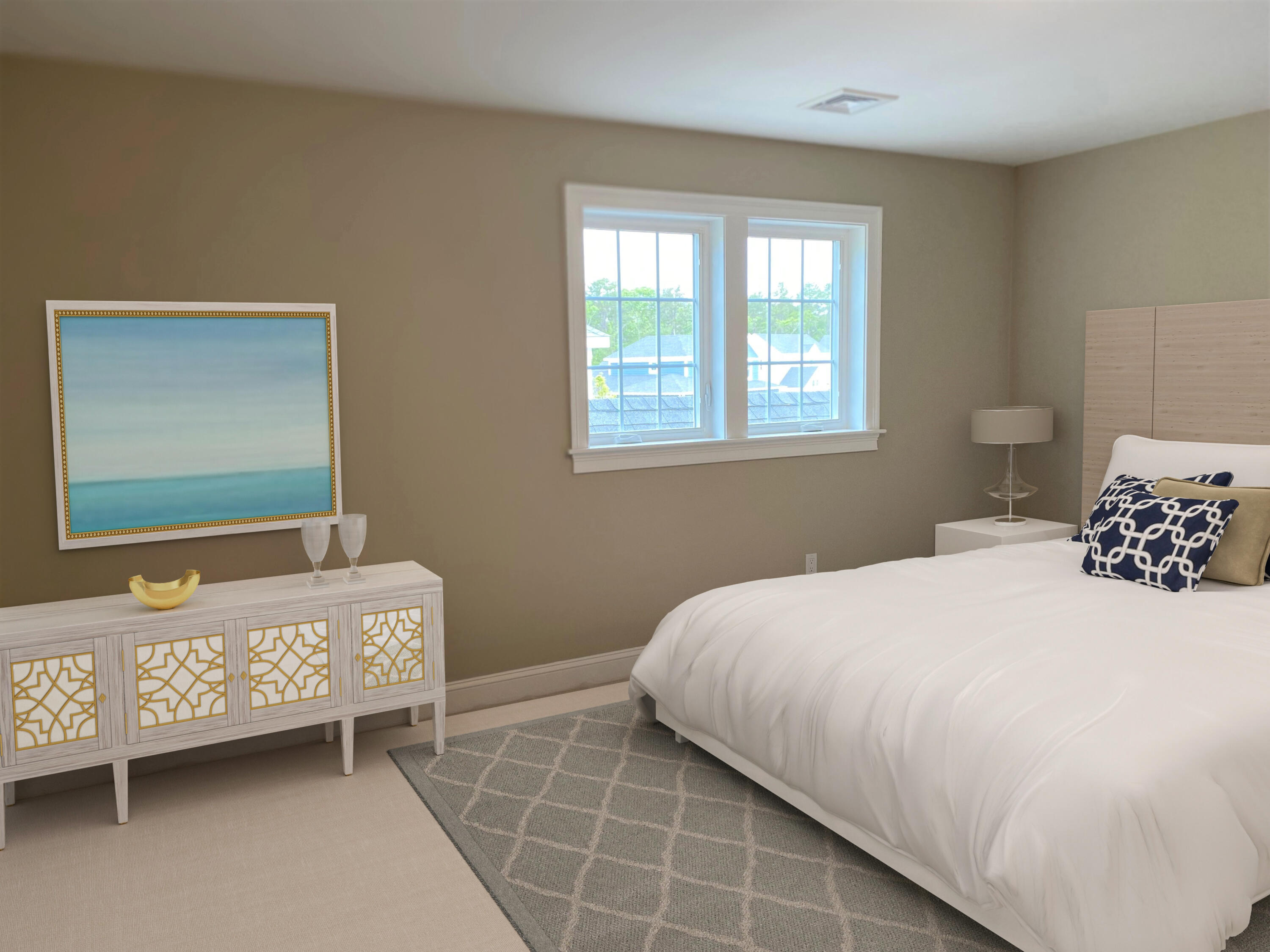 18 Cobblestone Circle Mashpee, MA 02649 - Photo 28 of 41 a bedroom with a bed a dresser and a window