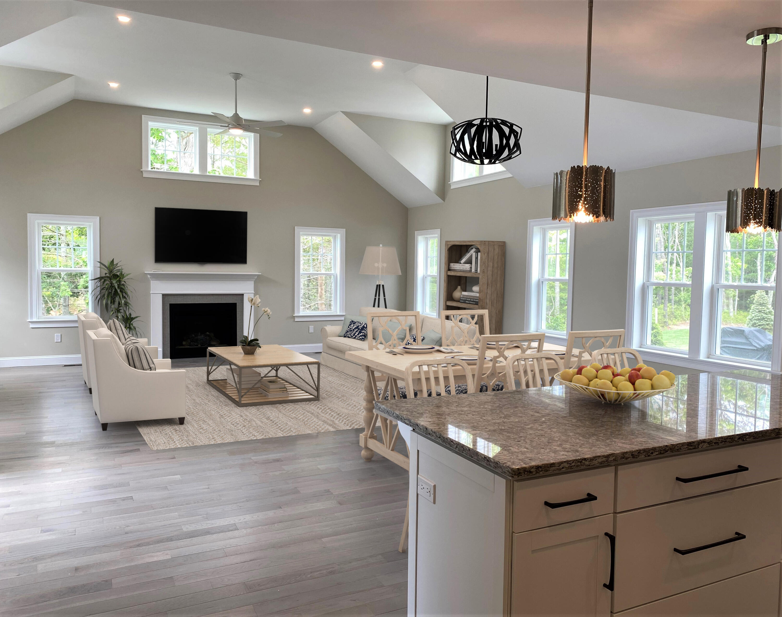 18 Cobblestone Circle Mashpee, MA 02649 - Photo 8 of 41 a kitchen with a sink and living room view