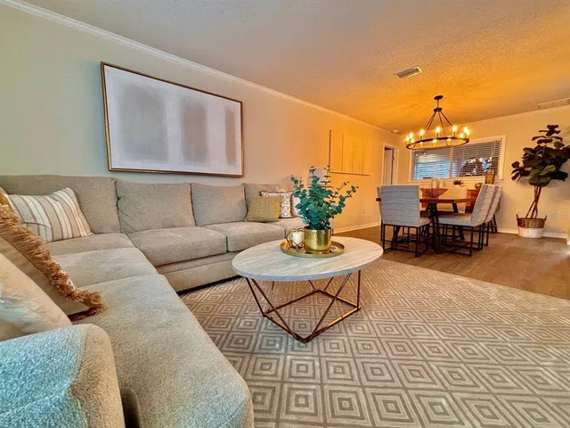 a living room with furniture