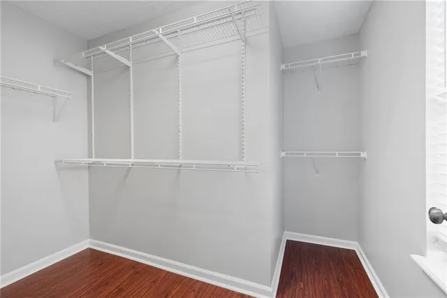 a view of an empty walk in closet