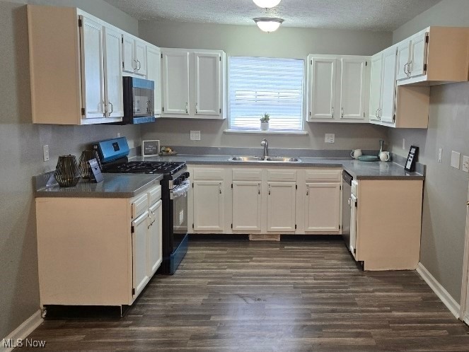 1002 Wheelock Road Cleveland, OH 44103 - Photo 7 of 19 Kitchen with stainless steel appliances, dark wood finished floors, and white cabinetry