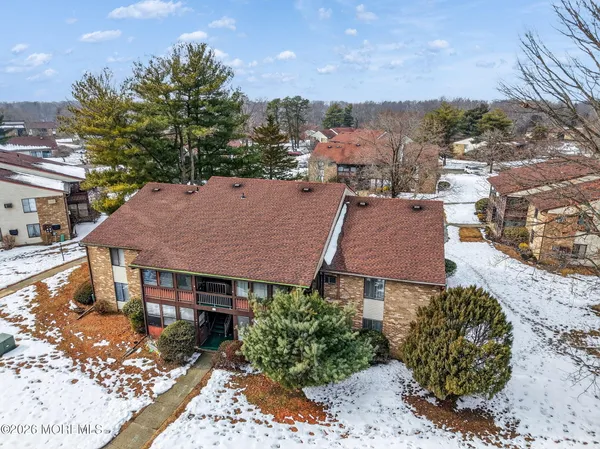 an aerial view of a house