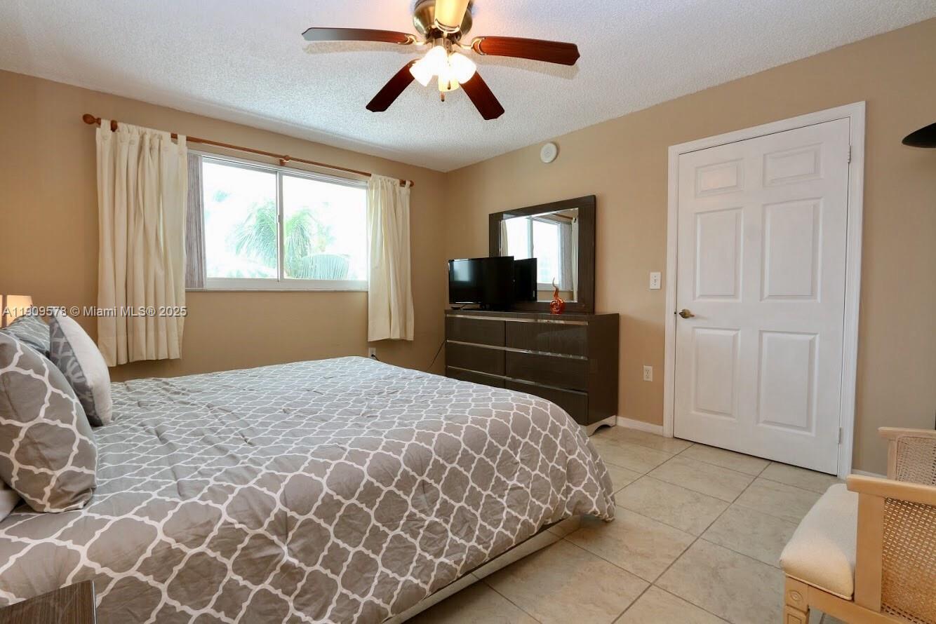 17800 North Bay Road, Unit 404 Sunny Isles Beach, FL 33160 - Photo 15 of 36 a bedroom with a bed and a flat tv screen on dresser