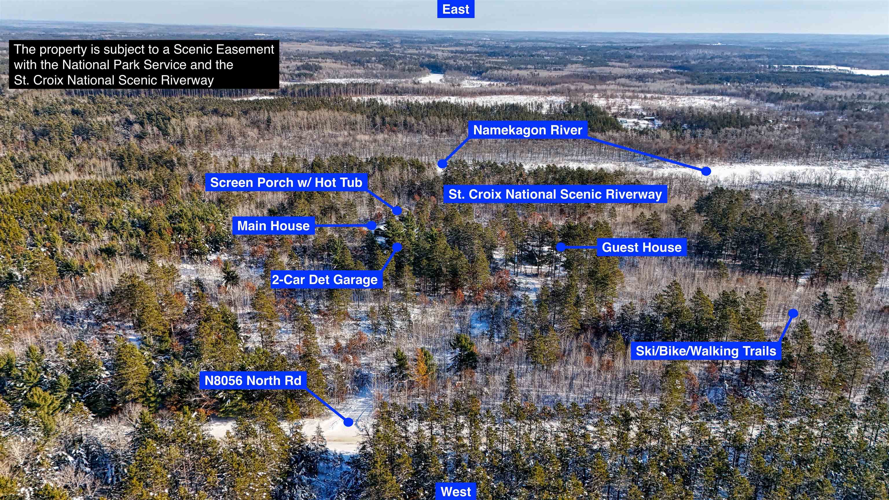 8056 North North Road Springbrook, WI 54875 - Photo 4 of 65 Map of property / related area featuring property parcel outlined