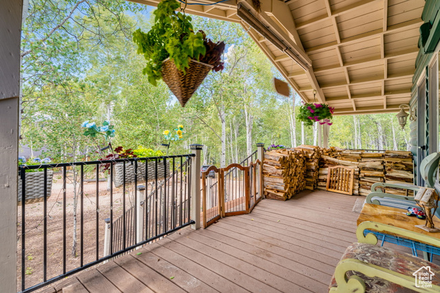 714 Spotted Fawn Way Kamas, UT 84036 - Photo 22 of 34 Deck with view of wooded area
