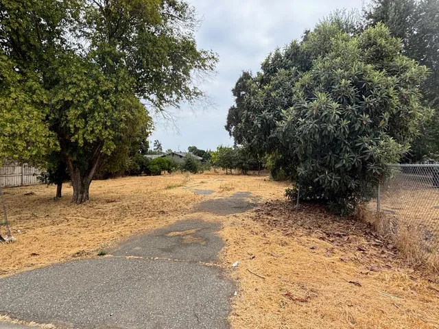 a view of yard covered with snow in outdoor space