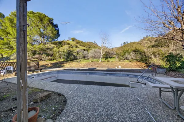 a view of an outdoor space and mountain view