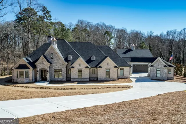 an aerial view of a house