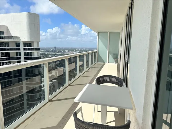 a view of a balcony