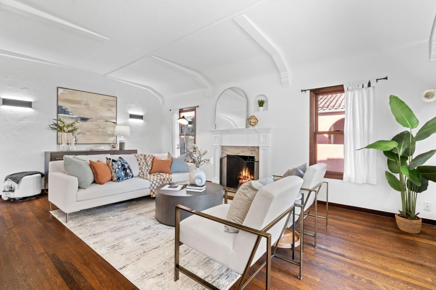 975 Riverside Drive San Jose, CA 95125 - Photo 3 of 46 a living room with furniture a fireplace and wooden floor
