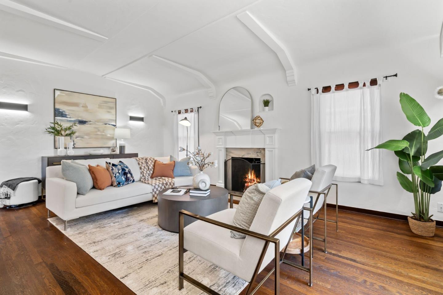 975 Riverside Drive San Jose, CA 95125 - Photo 9 of 46 a living room with furniture a fireplace and wooden floor