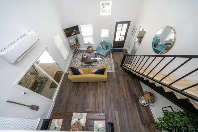 a view of living room and dining room