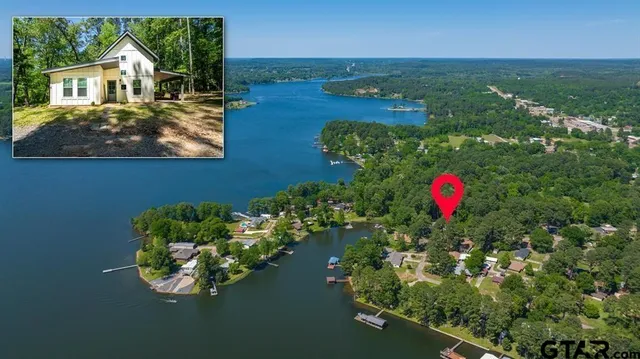 an aerial view of a house