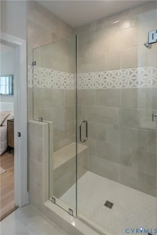 a bathroom with a shower
