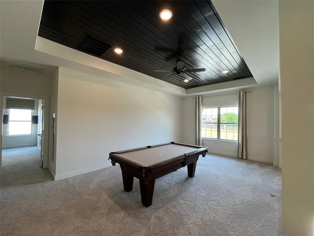 a living room with a table