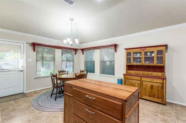 a room with a bed and a table