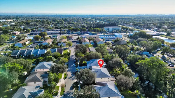 an aerial view of multiple house