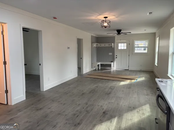 a view of a livingroom with a fireplace