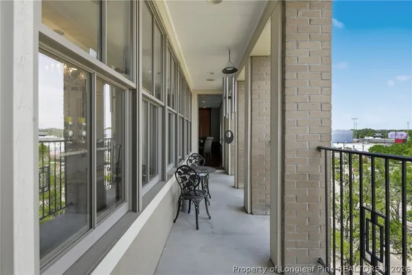 a view of a balcony