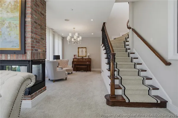 a view of entryway with livingroom and furniture