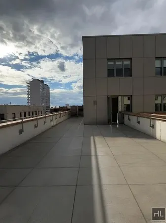 a view of a terrace with sky view