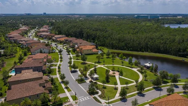 an aerial view of residential building with outdoor space